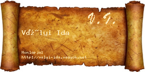Vályi Ida névjegykártya
