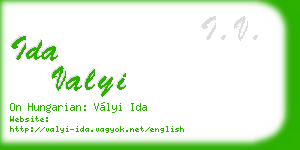ida valyi business card